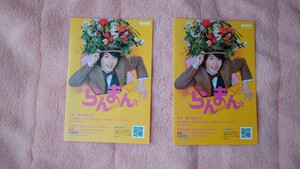 ●らんまん　チラシ2枚　神木隆之介　ポストカードサイズ　広げると往復はがきサイズ　連続テレビ小説らんまん　NHKドラマ●