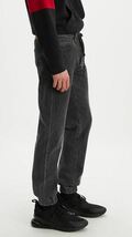 送料無料 W28 L28●定価13200円 Levi's 501 JOGGER リーバイス ジョガーパンツ ウエストコード 807460001 黒 ストレッチ デニム ジーパン_画像4