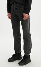 送料無料 W28 L28●定価13200円 Levi's 501 JOGGER リーバイス ジョガーパンツ ウエストコード 807460001 黒 ストレッチ デニム ジーパン_画像1