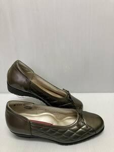 *. сделка! высококлассный женская обувь SALON DE GRES туфли-лодочки SL8190 стальной 24.5. ширина EEE сделано в Японии эмаль используя . модный . лента . симпатичный 