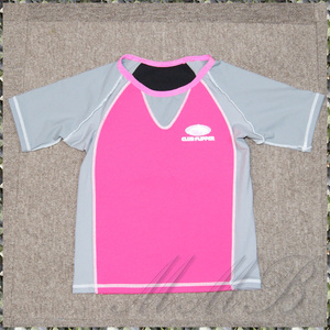 [USED] CLUB FLIPPER UV WETTOP KIDS pink xg rakes z sunburn prevention short sleeves Rush Guard swim wet top marine sport 130CM