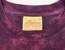 1990s THE MOUNTAIN Wolf S/S Tee XL Purple オールド ザマウンテン 半袖Tシャツ タイダイ 総柄 オオカミ 動物_画像3