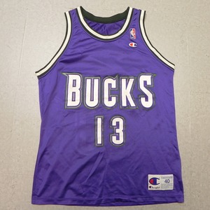 90s 当時物 USA製 チャンピオン グレン ロビンソン Glenn Robinson ★NBA Milwaukee Bucks バックス ★古着 ユニフォーム 40★b