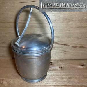  Italy made ice pail wine cooler aluminium Vintage Vintage made in italy stamp 