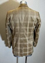 激レア 希少 TAILOR MITSUKOSHI 60s 70s vintage ベロア チェック柄 テーラード ジャケット ゴールド ベージュ S 相当 ヴィンテージ レトロ_画像5