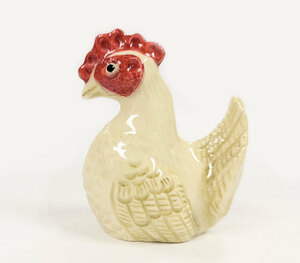 Art hand Auction [Creative pottery *masayuki] A bantam with an indescribable expression *Total length 8cm*Ornament, Handmade items, interior, miscellaneous goods, ornament, object