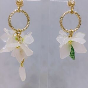 紫陽花ピアス handmade