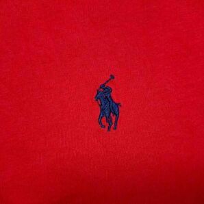 ☆POLO Ralph Lauren ラルフローレン Tシャツ ワンポイント ロゴ 刺繍 US【L】コットン ピンク×ネイビー 古着     ◆8997◆の画像4