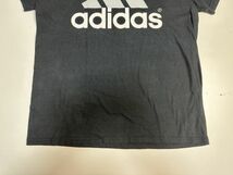 ☆US古着 adidas アディダス プリント デカロゴ Tシャツ ドライ 速乾 スポーツ ブラック黒【L】コットンポリ　　　　　◆3861◆_画像7