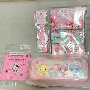 サンリオ sanrio 公式グッズ 正規品 4点セット ハローキティ ミュークルドリーミー ぼんぼんりぼん ポーチ クロス 他