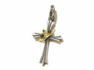 ☆シルバー925 × K18 ゴールド 貴重レア 本物 正規品 ロイヤルオーダー Sistine Cross silver & k18 gold combi ペンダントトップ ☆