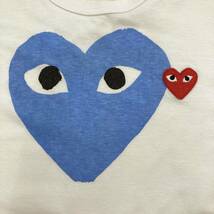 PLAY COMME des GARCONS 水色 ハート プリント ワッペン 半袖 Tシャツ ホワイト Mサイズ コムデギャルソン Tee カットソー archive 3010108_画像8