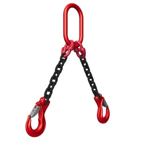 2本吊り チェーンスリング2.0t チェーン径8mm長さ1.5ｍ スリングフックタイプ　チェーンフック　吊りクランプ・吊りベルトスリングチェー