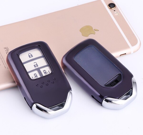 新品 ホンダ キーカバー キーケース TPU 紫 パープル HONDA フィット フリード ヴェゼル スマートキー ケース シリコン 軽量 送料無料