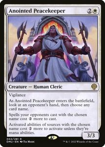 え白 選定された平和の番人 1枚（4枚在庫x 英 良品 DMU）/Anointed Peacekeeper（MTG /団結のドミナリア/Dominaria United/）