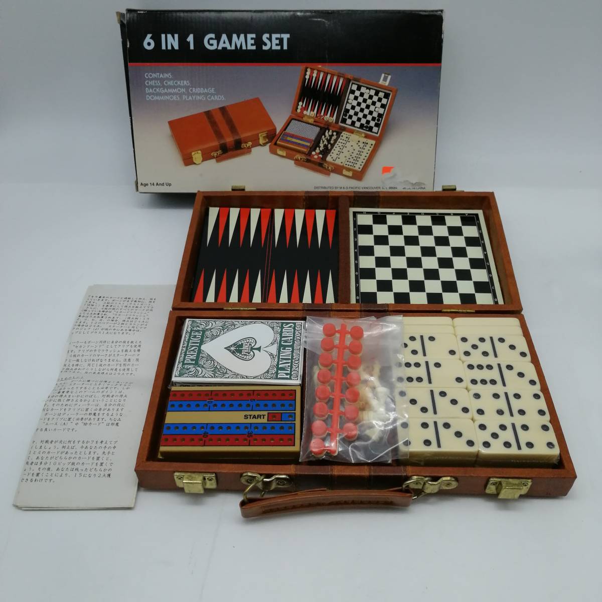 JChere雅虎拍卖代购：h3927 新品 未使用 6 IN 1 GAME SET チェス バッ