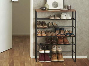  tabletop attaching shoes rack ( black ) shoes storage storage shelves shoe rack stylish entranceway entrance shoes put storage rack Yamazaki real industry tower 