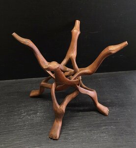 [ tree carving. pedestal animal folkcraft goods objet d'art sculpture goods ]