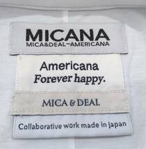 MICA&DEAL-AMERICANA MICANA マイカ アンド ディール アメリカーナ 半袖 Tシャツ サイズ FREE 白 ホワイト ロゴ 綿 100% 日本製_画像3