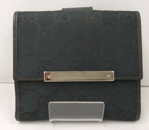 GUCCI　GGキャンバス　112664.0416　グッチ　二つ折り財布　ブラック　財布