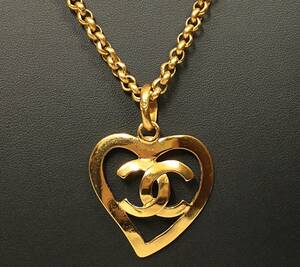  Chanel CHANEL 95P Heart колье 61cm 48.9g H4.4×W4.0cm