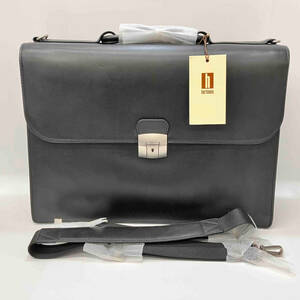 hartmann Heart man Brief business bag HERITAGE worn te-ji leather leather black * metal fittings part . scratch equipped 