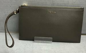 FURLA フルラ レディース セカンドバッグ 持ち手なしバッグ 922456 グレー 薄型　カード入れあり