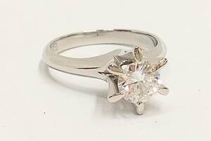 [ new goods has been finished ]Pt900 diamond 0.785ct round brilliant cut ring ring 6.7g #12 expert evidence equipped 
