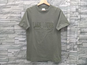 FRUIT OF THE LOOM/半袖Tシャツ/LAKE LOUISE CANADA/カーキグリーン/刺繍/シングルステッチ/メンズ/Sサイズ/カナダ製