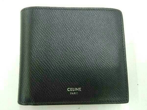 CELINE セリーヌ／U-IE-0211／バイフォールドウォレット／グレインドカーフ／ブラック／二つ折り財布