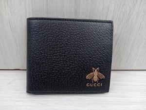 GUCCI アニマリエ ビー　2つ折り財布　ブラック　522915.2778 店舗受取可