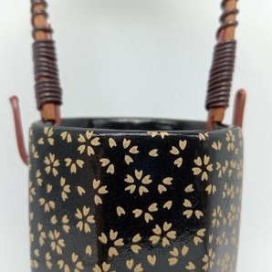 印傳焼 花瓶 インデンヤキ カビン 一輪挿し 工芸 陶器 桜模様の画像2
