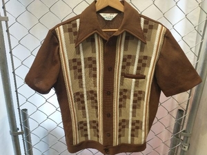 USED CALIFORNIA 70s BIG COLLAR PATTERN SHIRTS BROWN 古着 カリフォルニア ビッグカラーシャツ ブラウン サイズM 店舗受取可