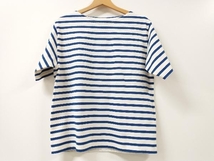 Orcival BORDER BOAT NECK SHORT SLEEVE 半袖Tシャツ レディース サイズ2 綿100% ブルー ボーダー柄 日本製_画像1