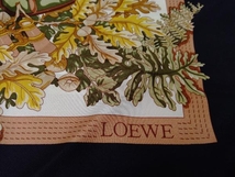 ロエベ　LOEWE スカーフ／犬 　黒　シルク_画像4