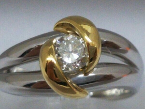 te The Yinling gPt900 K18 diamond 0.32ct 10.5 номер примерно 5.3g