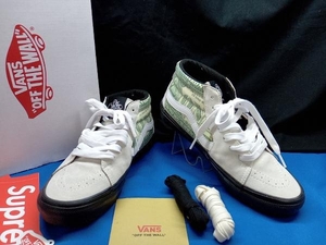 Supreme x VANS シュプリーム x バンズ Dollar skate Grosso M ドルスケートグロッソミッド スニーカー ホワイト系柄 約26cm 店舗受取可