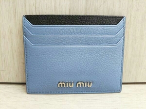 MIU MIU ミュウミュウ 5MC002 カードケース ネコ ブルー系 レディース ブランド小物