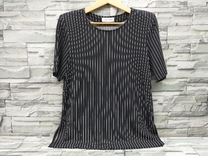 YVES SAINT LAURENT/SNH7-360/イヴ・サンローラン/半袖Tシャツ/カットソー/レディース/肩パッド/Mサイズ/ストライプ/ブラック