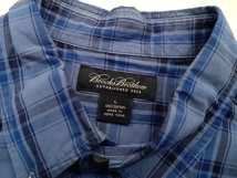 Brooks Brothers / ブルックスブラザーズ ビッグシルエット チェック柄 半袖 ボタンダウン シャツ ブルー系 サイズL_画像3