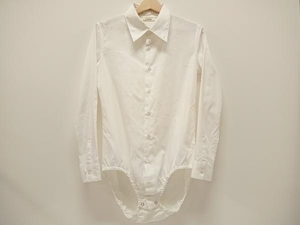 【現状品】LIMI feu ボディシャツ クロッチシャツ 長袖シャツ レディース Sサイズ 綿100% ホワイト