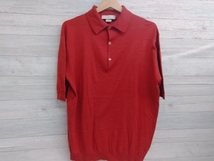 JOHN SMEDLEY COTTON KNIT POLO SHIRTS RED ジョンスメドレー コットン ニットポロシャツ レッド サイズL_画像1