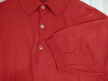 JOHN SMEDLEY COTTON KNIT POLO SHIRTS RED ジョンスメドレー コットン ニットポロシャツ レッド サイズL_画像5