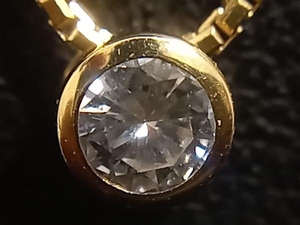 K18 約40cm ダイヤモンド0.09ct 約2.6g ネックレス