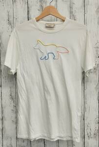 MAISON KITSUNE メゾンキツネ Tシャツ レインボーフォックス size:XS ホワイト