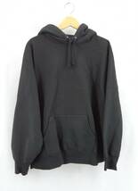 ★ Supreme シュプリーム 22AW satin applique hooded パーカー 裏起毛 サイズL ブラック 冬_画像1