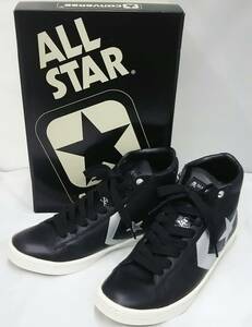 mastermind JAPAN × CONVERSE PRO LEATHER HI コンバース 34200960 ハイカット レザースニーカー 27cm ブラック×シルバー