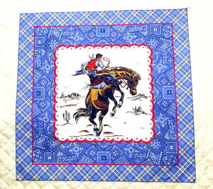 90's dead stock springs s Vintage bandana BLUE handkerchie Western including carriage 