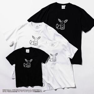 新品 Kids 130cm white 白 Osuwari Design イーブイ T-shirt BEAMS ポケモンTシャツ yu nagaba 長場　ブラッキー エーフィ シャワーズ