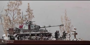 ジオラマ作品 1/35 第二次世界大戦 ドイツ タイガー 大型戦車 冬の戦場
